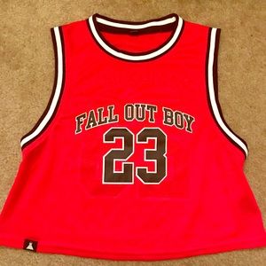Fall Out Boy Basketball Crop Top